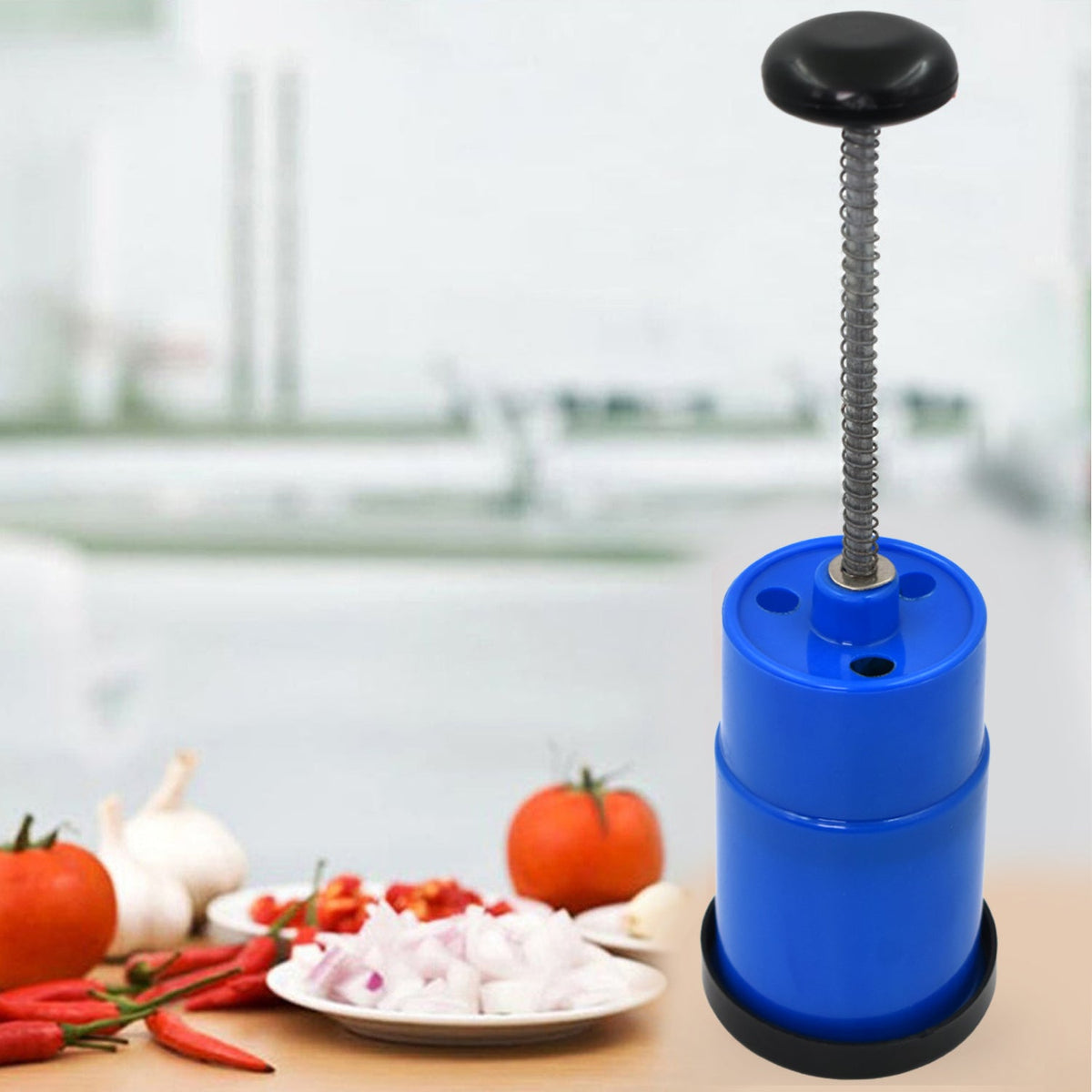 Onion Vegetable Hand Press Cutting Chopper (1 Pc  Mix Color)