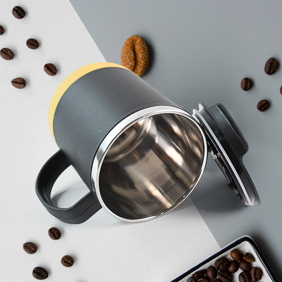 Insulated Coffee Mug With Spill-proof Lid (Approx 450ml  1 Pc)