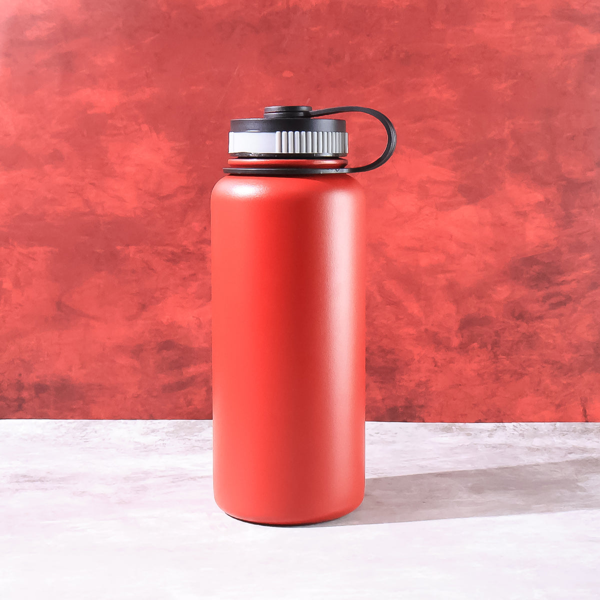 Red Stainless Steel Double Wall Vacuum-insulated Drink Water Bottle (1000 Ml)