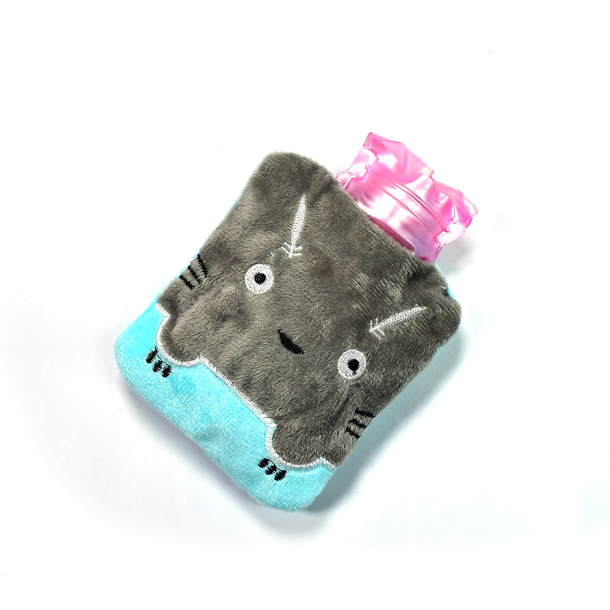 6528 Grey Cat Print Small Hot Water Bag With Cover For Pain Relief Neck Shoulder Pain And Hand Feet Warmer Menstrual Cramps.