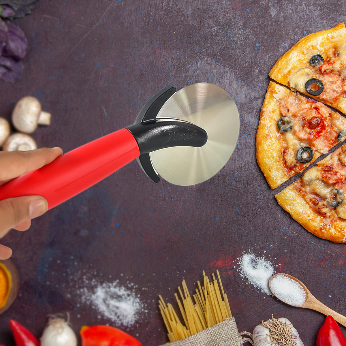Apex Premium Stainless Steel Pizza Cutter (1 Pc  Mix Color)