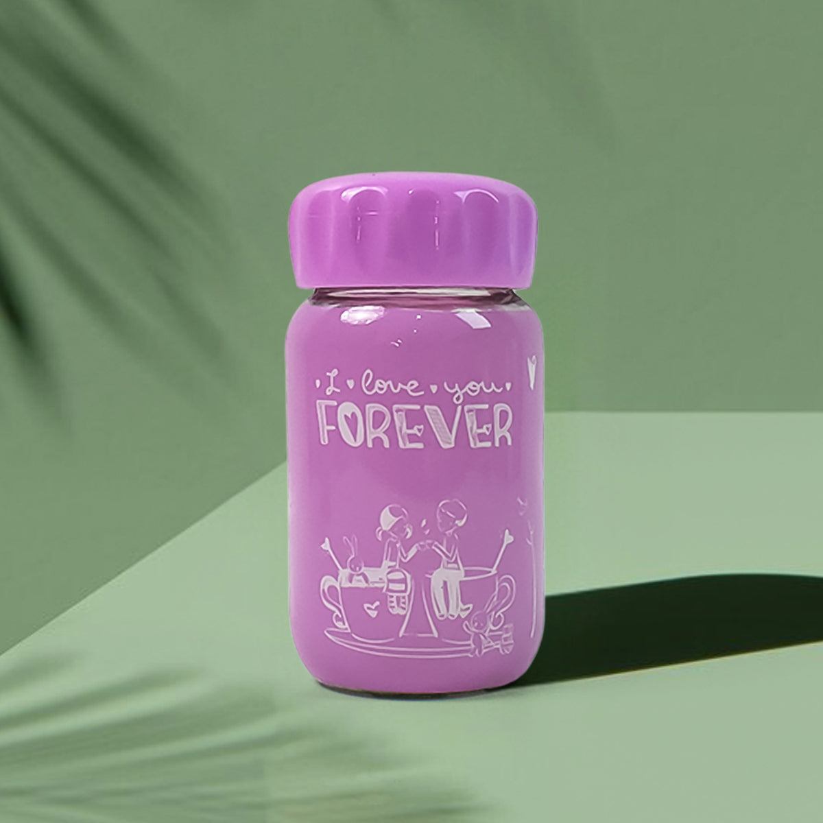 Outdoor Sport Glass Water Bottle (340 Ml  1 Pc  Mix Design)