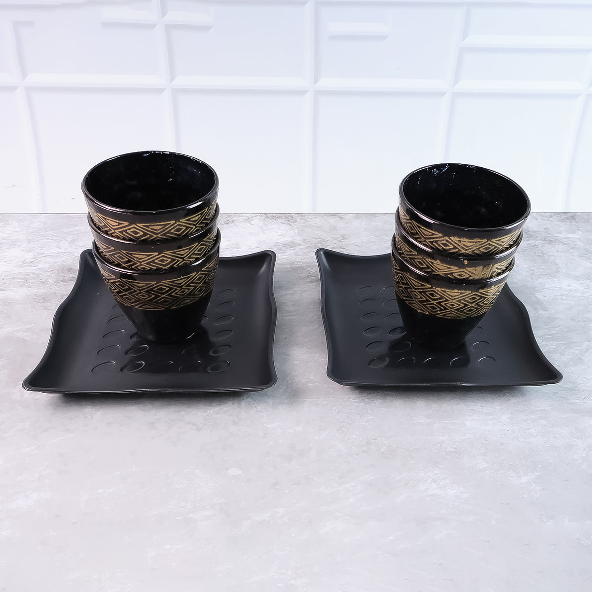 2 Bowl  6 Glass Snacks Set ( 8 Pc Set )