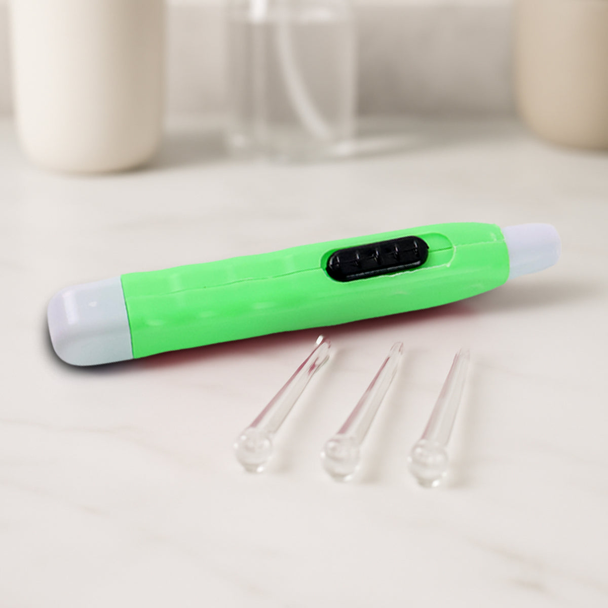 Green Led Flashlight Earpick With Tweezer (1 Pc)