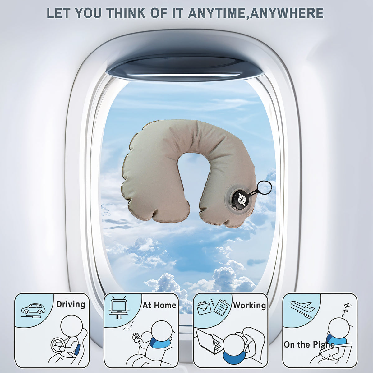 Premium Quality Inflatable Travel Neck Pillow (1 Pc)