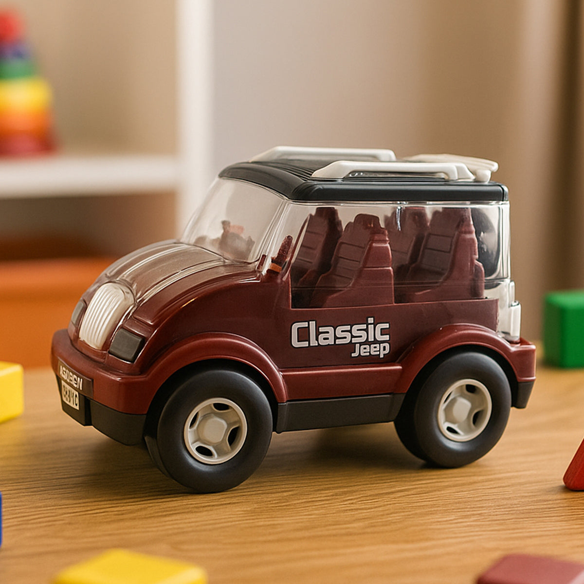 Friction-powered Classic Jeep Toy Car For Kids (1 Pc)