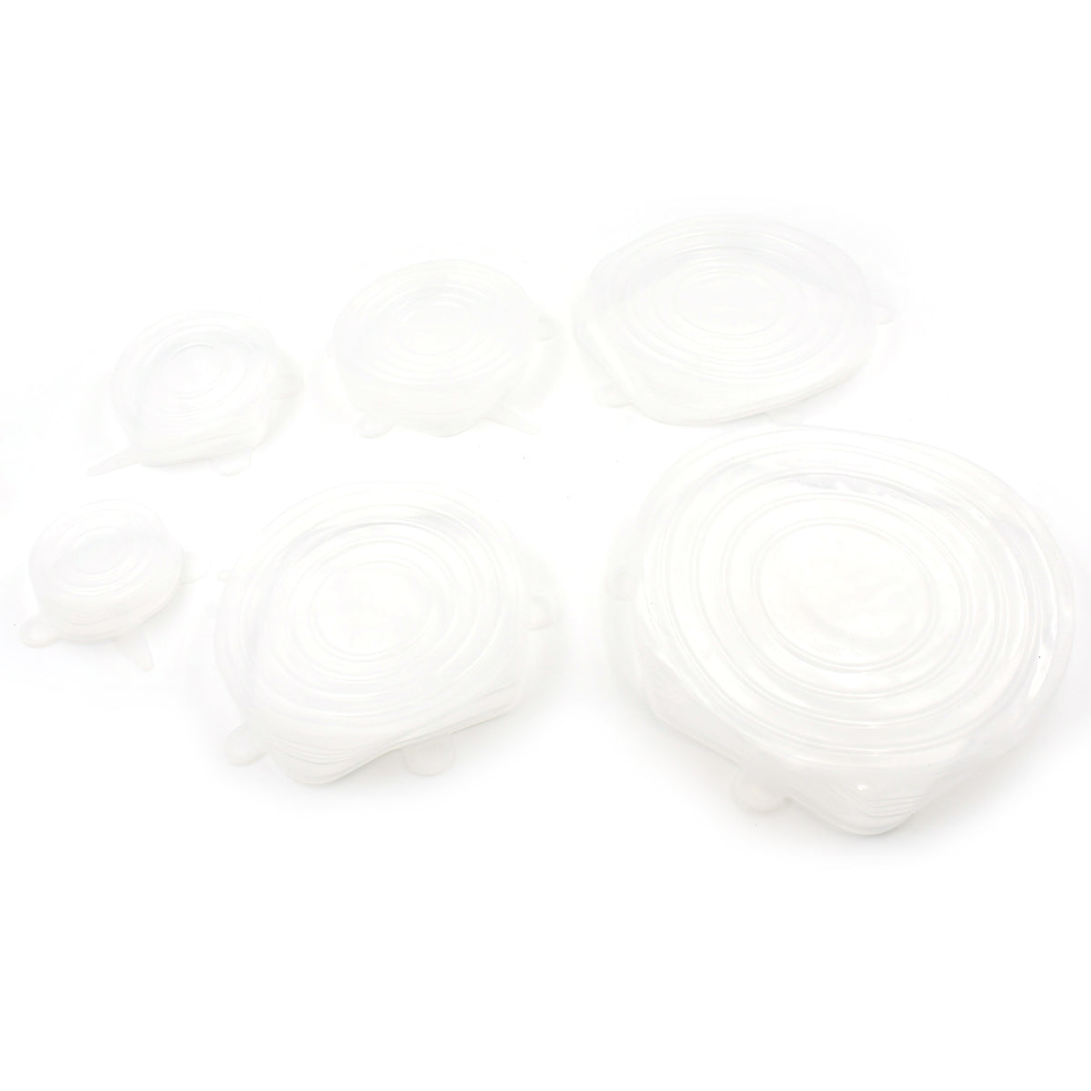5752 Silicone Stretch Lids Food Cover For Freezer Microwave Oven Dishwasher Safe Fresh-keeping Flexible Covers For Utensils Dishes Plates Jars Cans Mugs Bowl Covers Food Safety Seal Lids (6 Pcs Set 95 Gm )