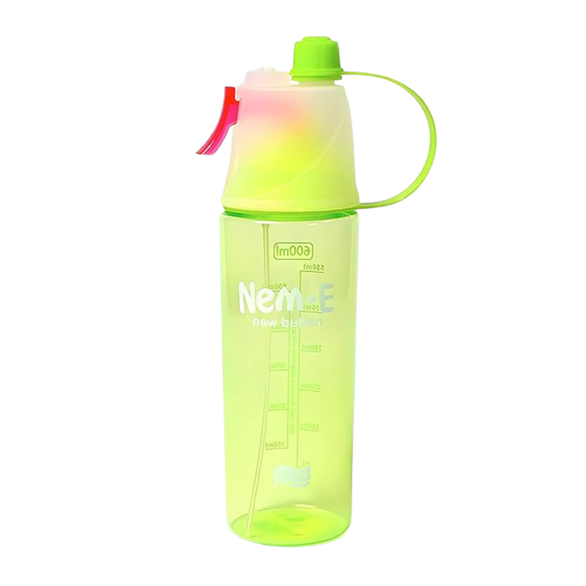 Plastic 2 In 1 Mist Spray Water Bottle (Multicolour  600 Ml  1 Pc)