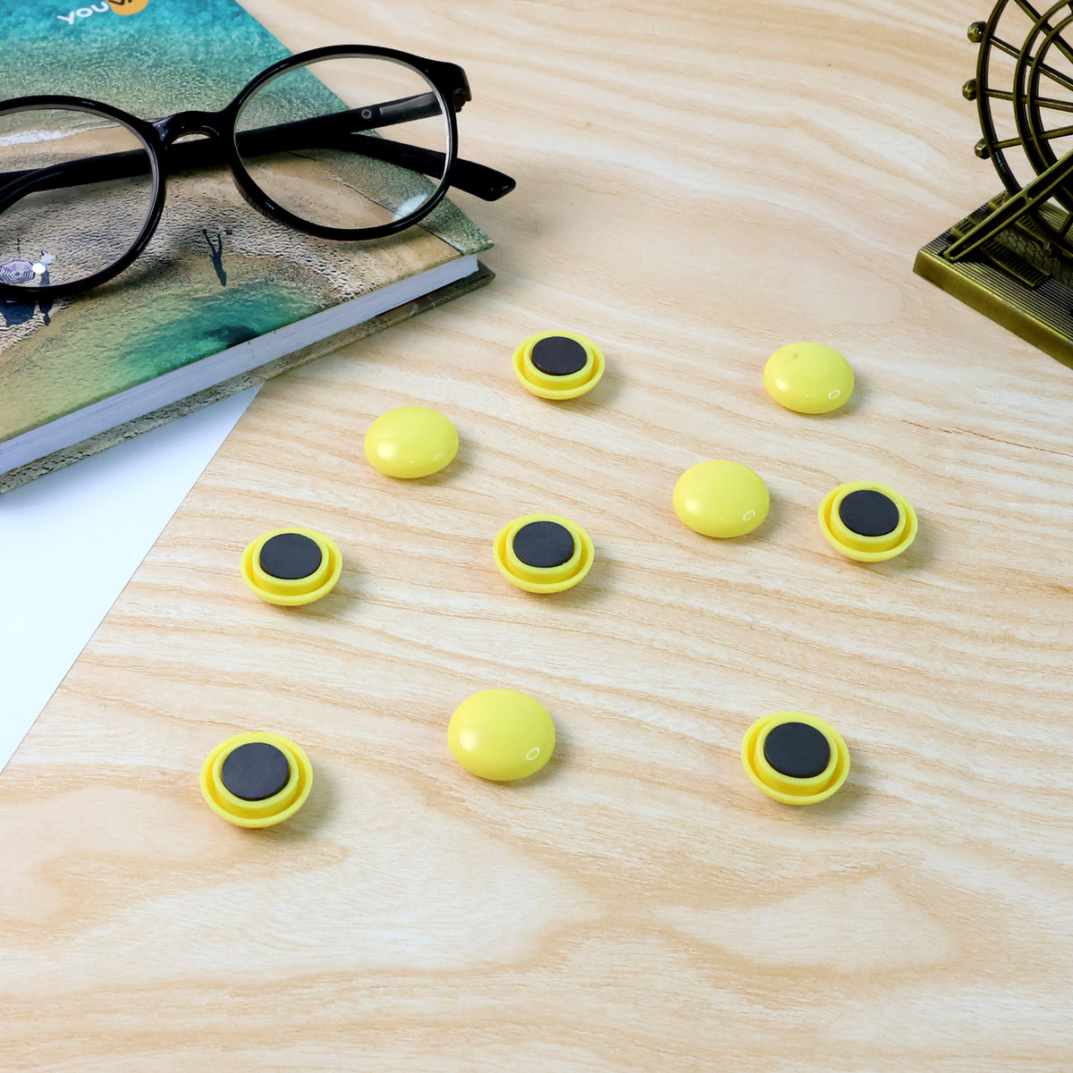 Strong Round Fridge  Whiteboard Magnet - (10 Pc Set)