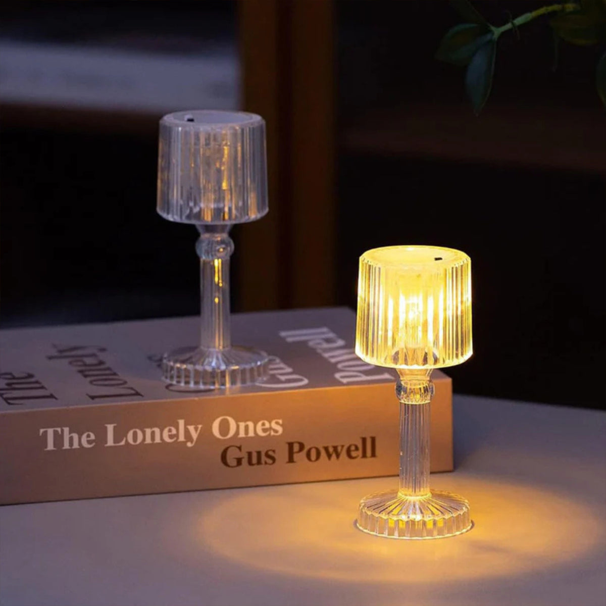 Set Of 8 Led Crystal-effect Table Lamps