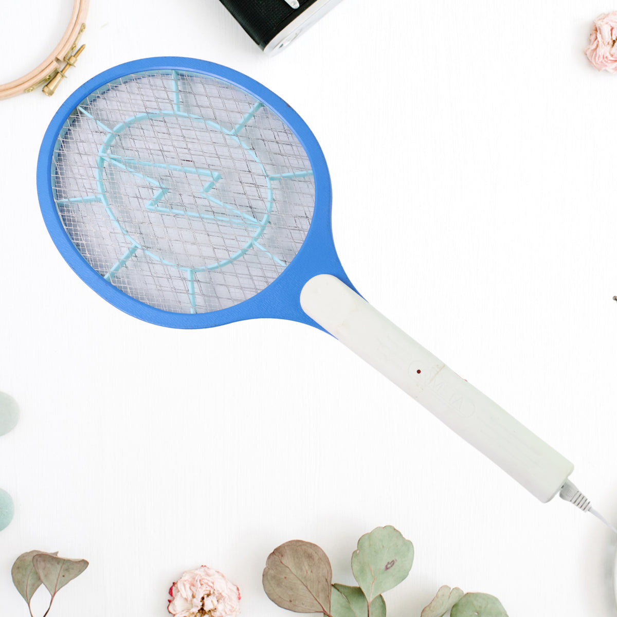 9108 Anti Mosquito Racquet Rechargeable Insect Killer Bat With Led Light