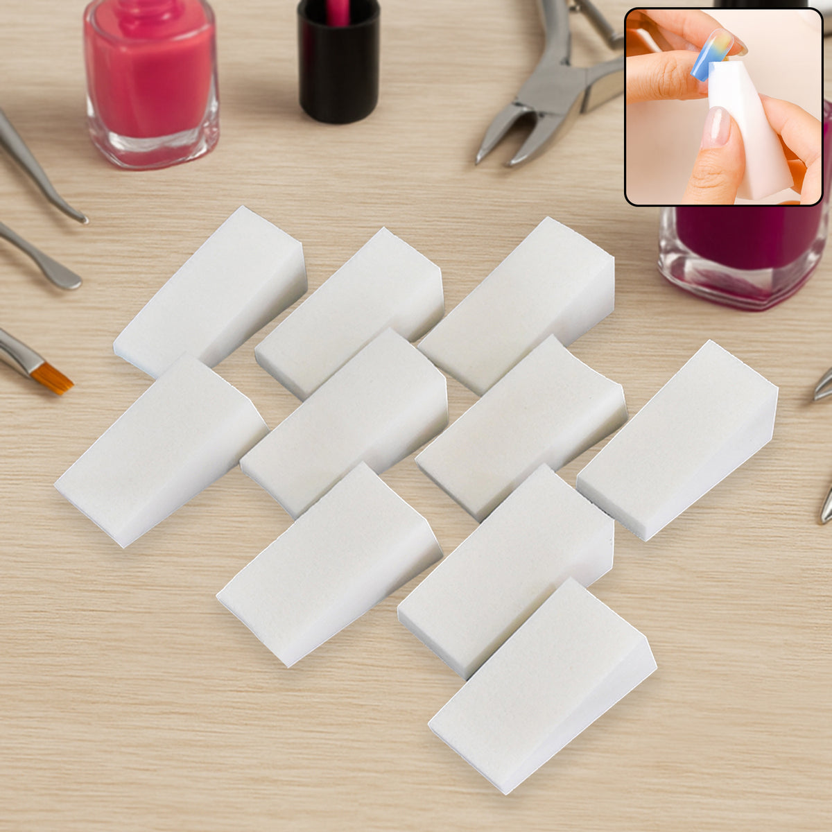 10 Pcs Nail Buffer Blocks  Professional Manicure  Pedicure Nail Polishing Sponge
