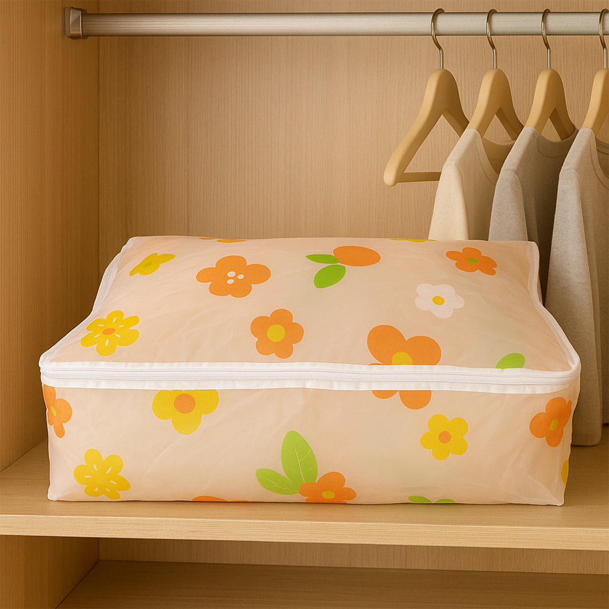 Large Blanket Storage Bag With Zipper  40x83 Cm