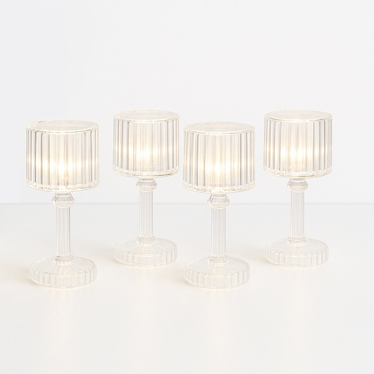 Set Of 4 Led Crystal-effect Table Lamps