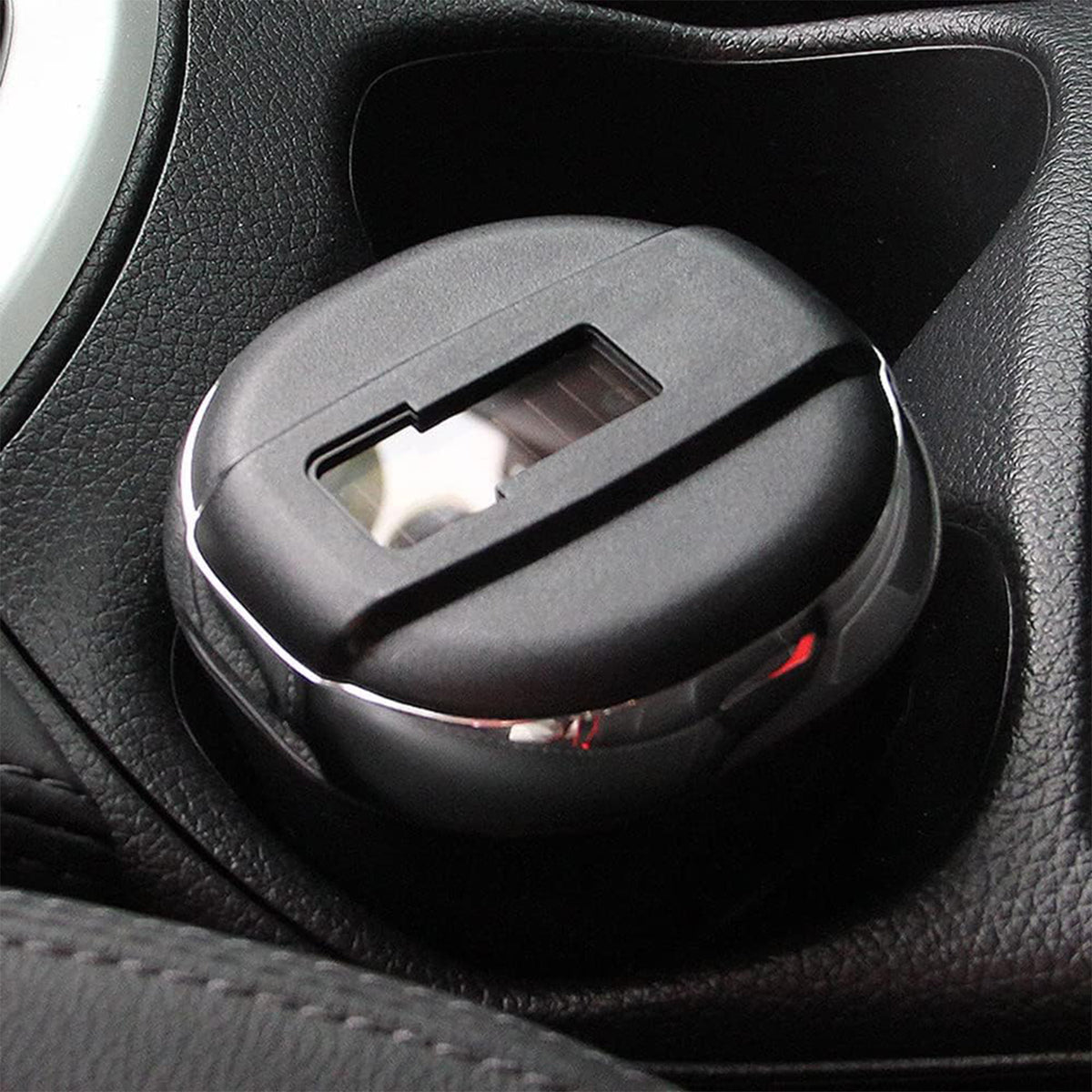Solar Powered Led Car Ashtray With Flip Lid (1 Pc)