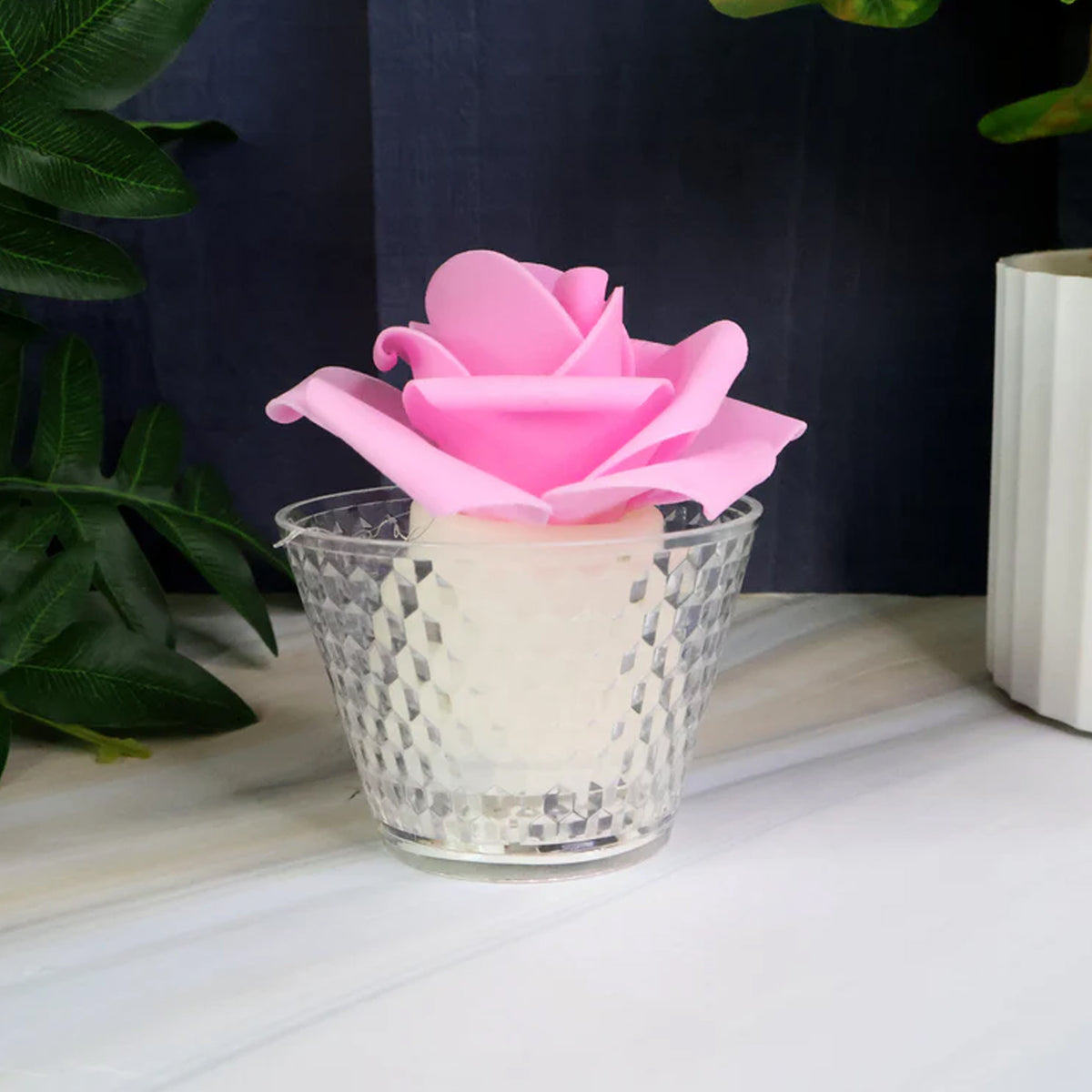 Led Rose Flower Decorative Flameless Tealight Candles - (6 Pc  Set)