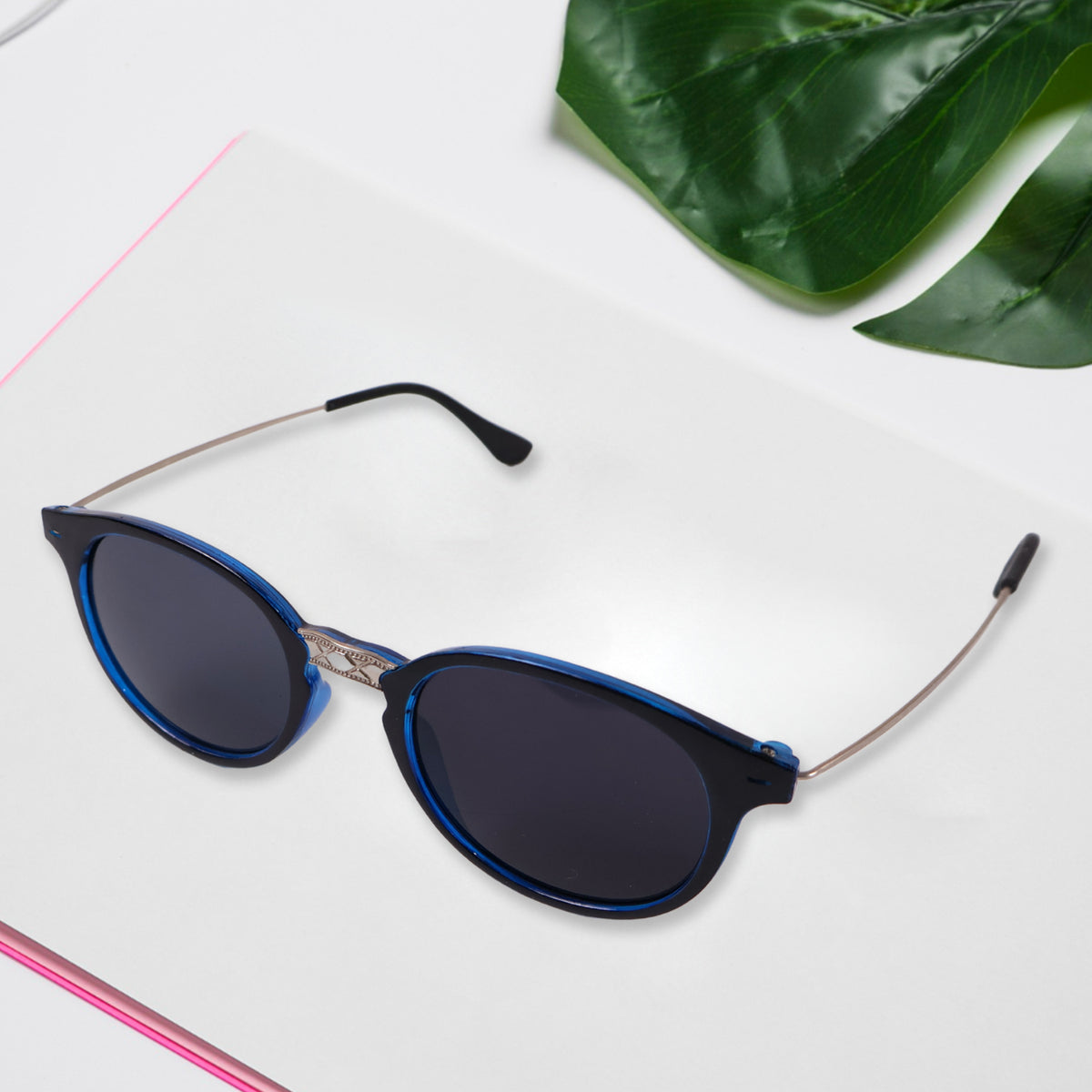 Blue Uv Protected Round Sunglasses Classic Sunglasses For Men  Women Lightweight