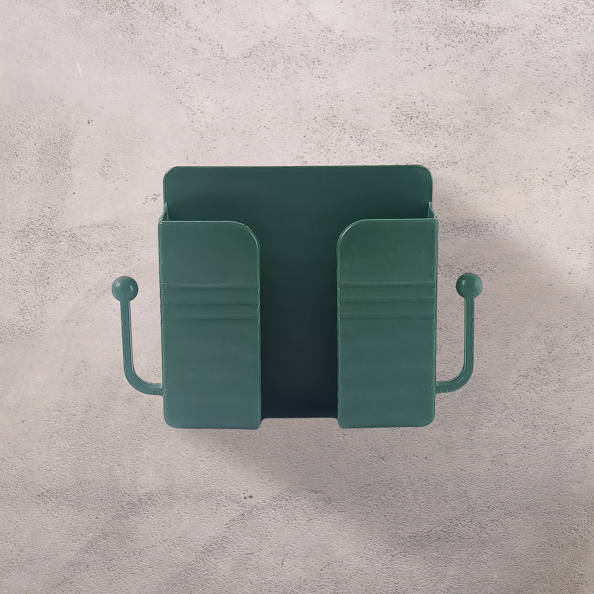 Wall-mounted Mobile Charging Holder With Dual Hooks (1 Pc)