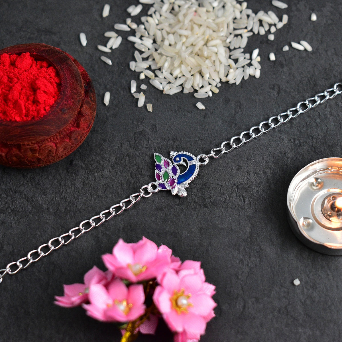 Traditional Peacock Design Rakhi