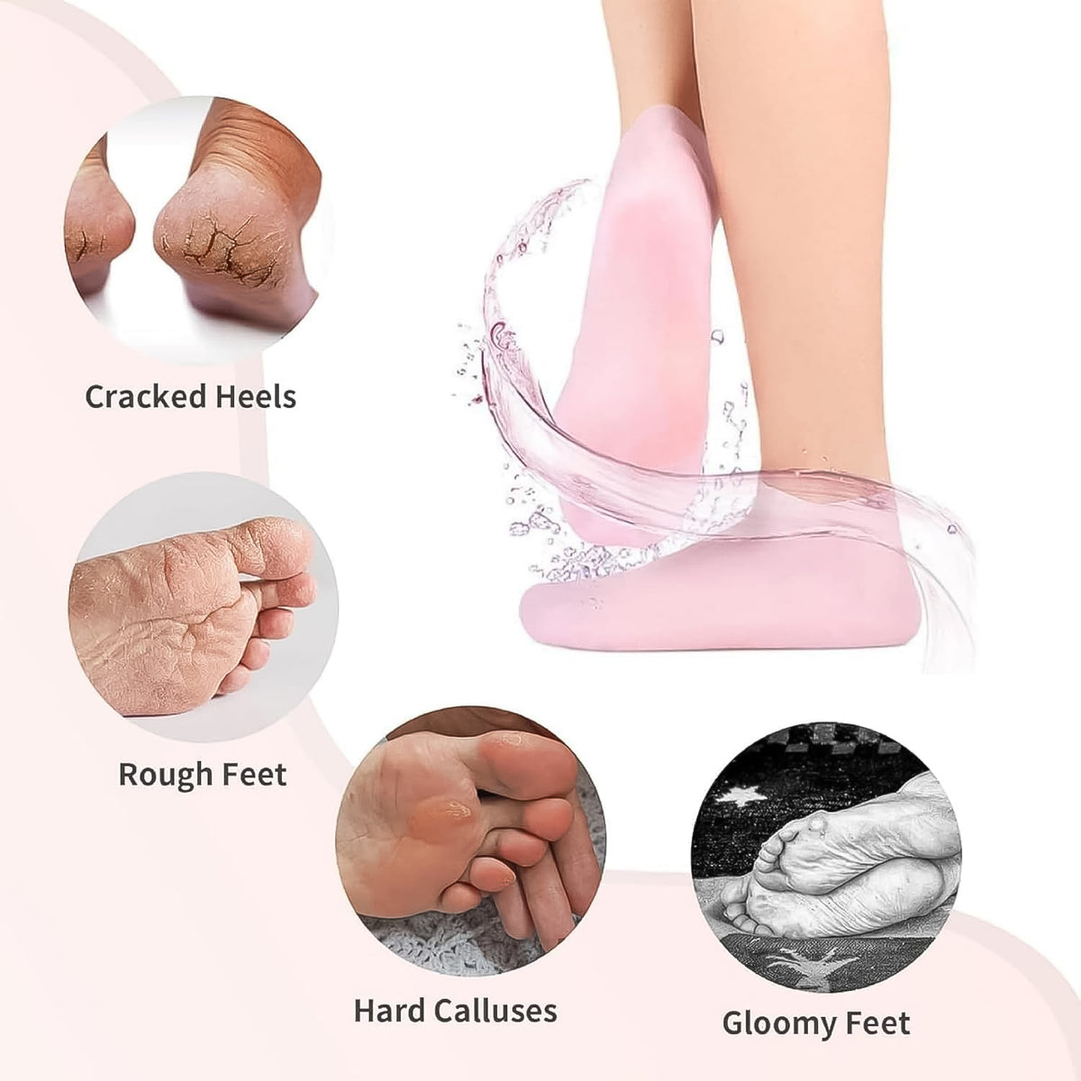 Silicone Moisturizing Socks (1 Pair)
