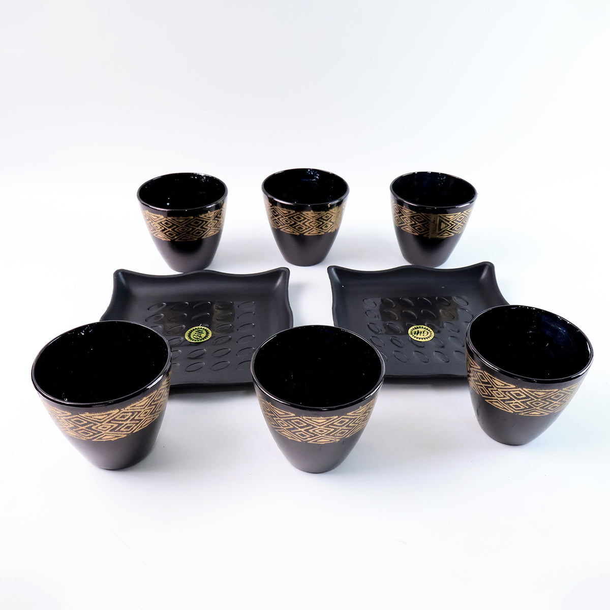 2 Bowl  6 Glass Snacks Set ( 8 Pc Set )