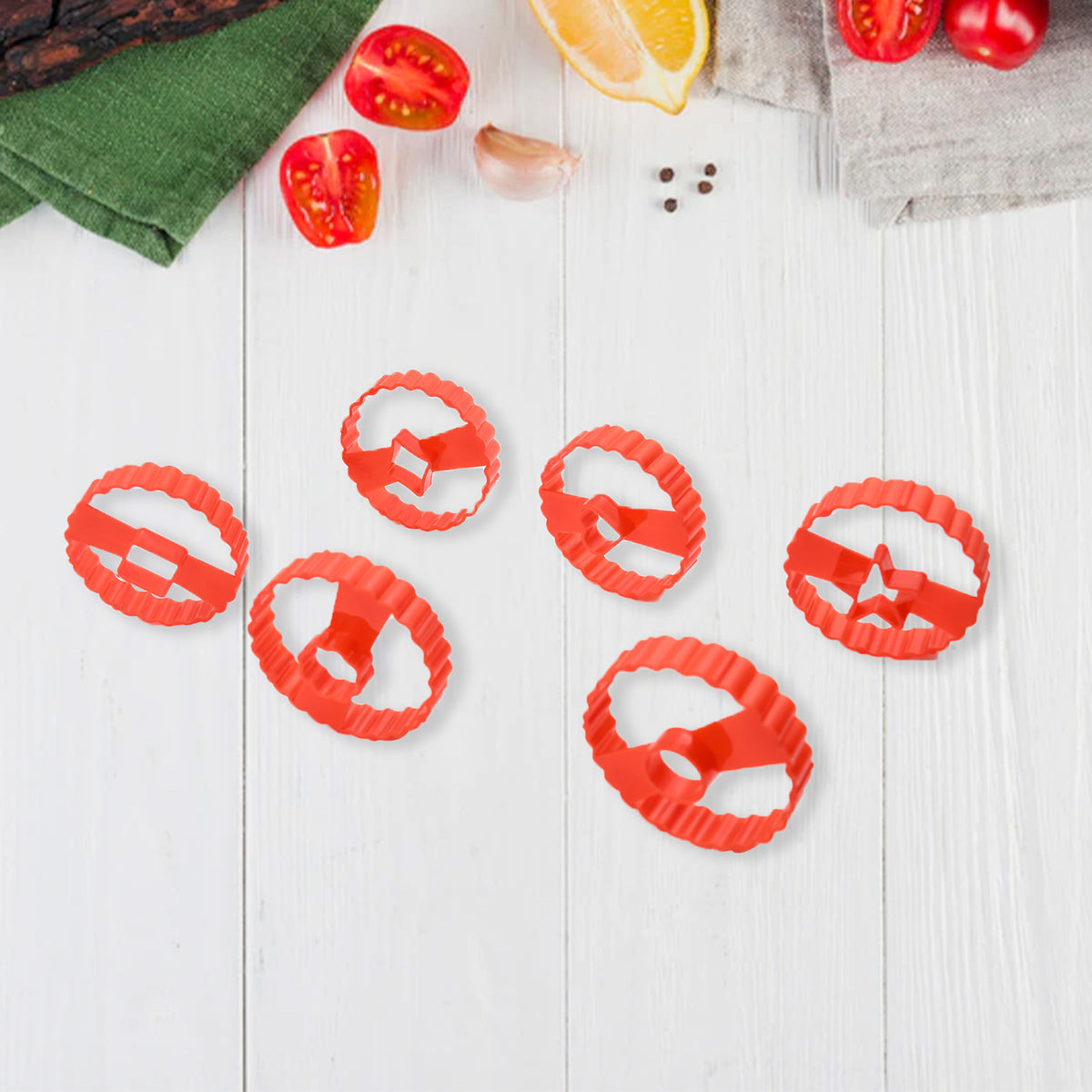 5978  Cookie Cutters Set Plastic Easter Biscuit Cutting Tool For Diy Cake Decoration Fondant Biscuit Cookie Pastry Sandwich (6 Pc Set )