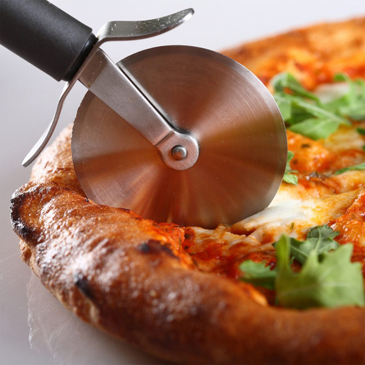 2732 Stainless Steel Pizza Cutter Pastry Cake Slicer Sharp Wheel Type