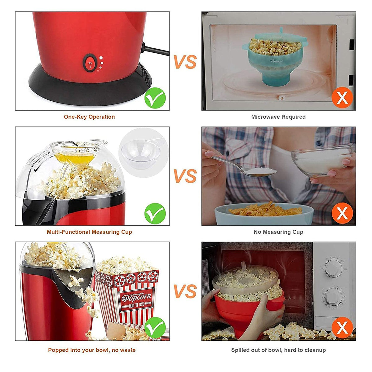 2513 Hot Air Popcorn Popper Electric Machine Snack Maker