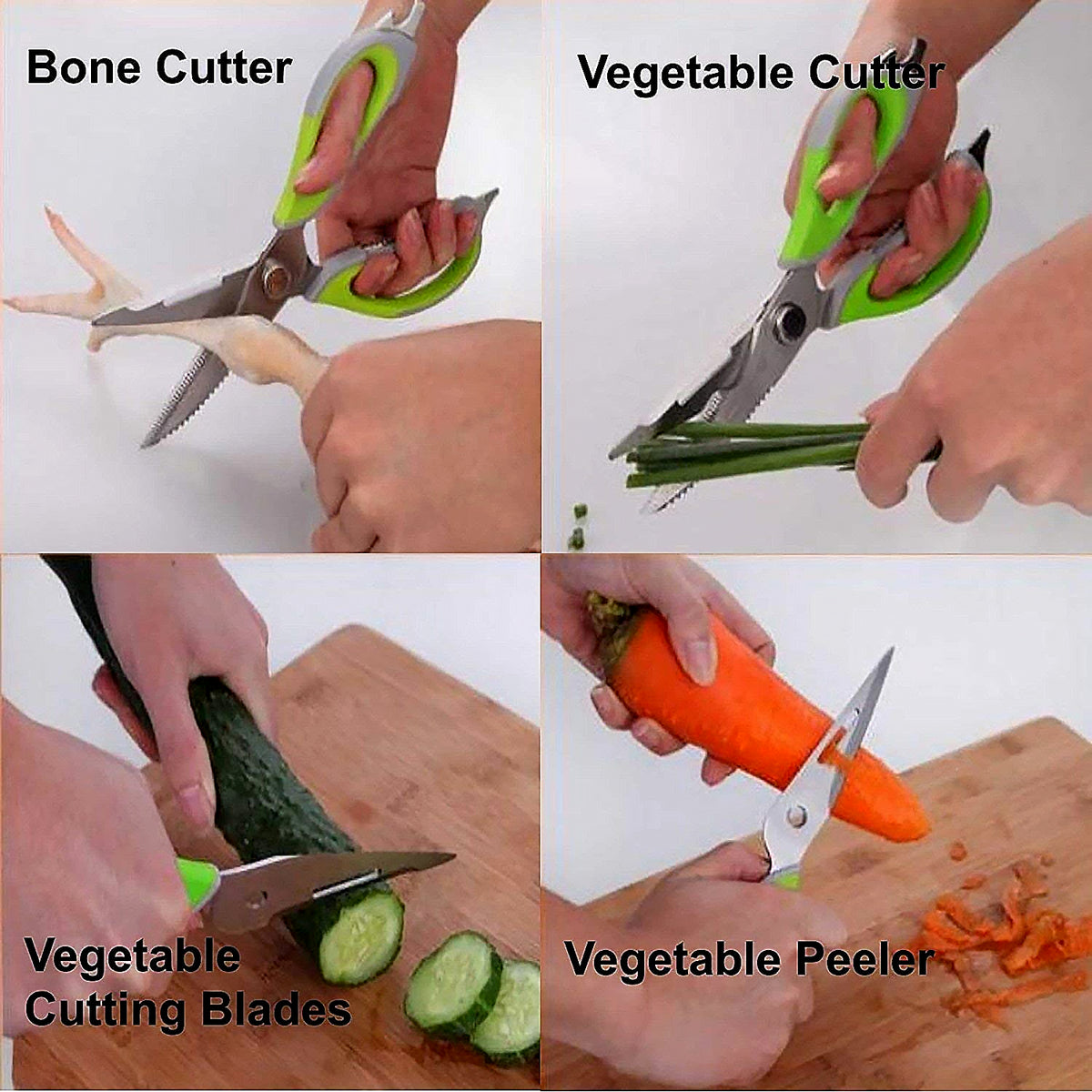 8193 Multi-purpose Kitchen Shears With Magnetic Holder Stainless Steel Red Multifunction Heavy Duty And Kitchen Scissors