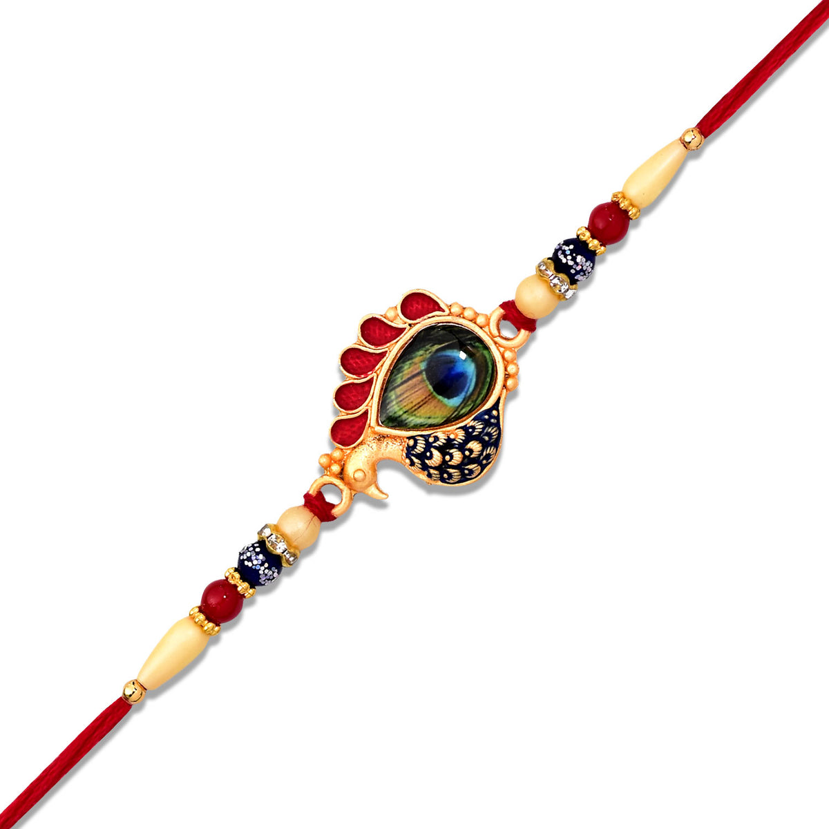 Peacock Feathers Rakhi